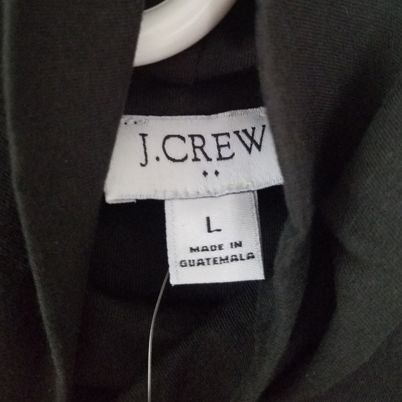 NWT J Crew 100% Cotton Long Sleeve Turtleneck Black Size Large - Picture 2 of 4